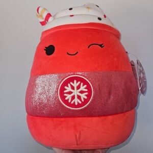 Squishmallow 12” TINSLEY Christmas Peppermint Latte  Costume Plush Toy